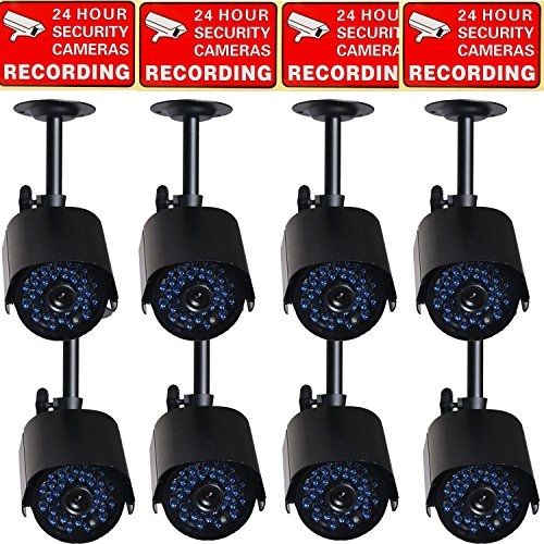VideoSecu 8 Pack of Infrared Day Night Vision CCTV Security Cameras Weatherproof 520TVL 36 IR Leds for Home Video DVR Surveillance System C1T
