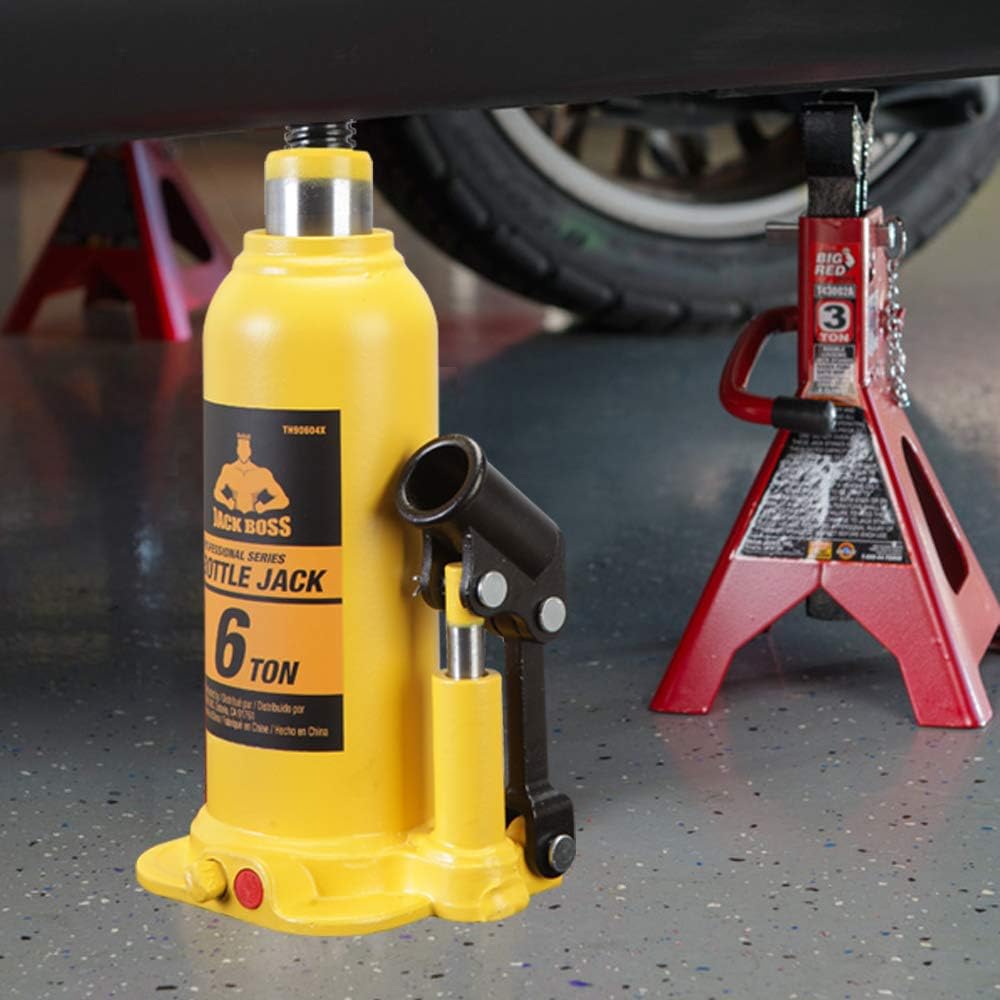 Torin TH91204X JackBoss Hydraulic Welded Bottle Jack: 12 Ton (24,000 lb) Capacity, Yellow: Automotive