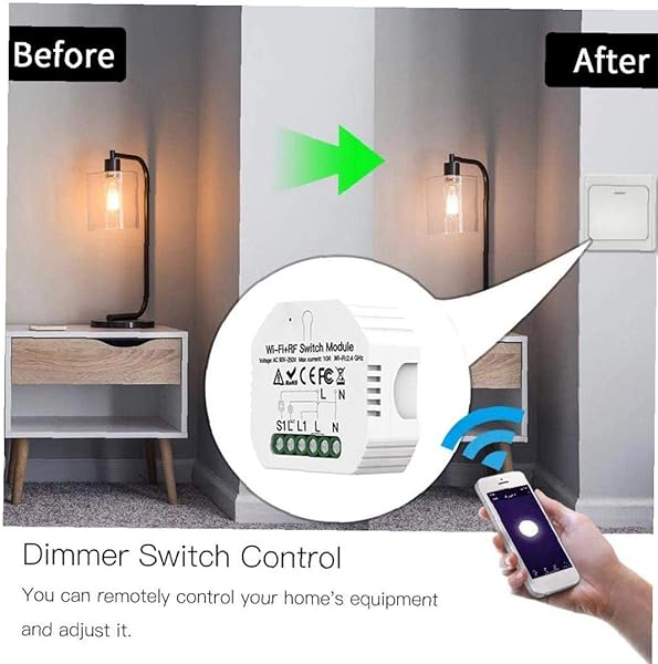 WiFi Rf433 Interruptor Mdulo De Conmutador Inteligente WiFi Luz del Disyuntor Led Dimmer Aplicacin De Control Remoto del Interruptor De Herramientas
