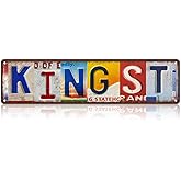 CHCdecor Vintage King St Street Sign Wall Decor Metal Tin Signs for Bar Home Bedroom Garage,16x4 Inch Aluminium