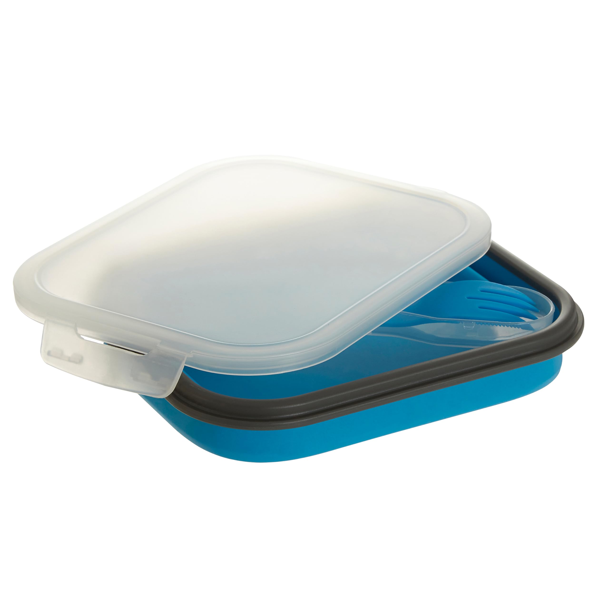 Premier Housewares Stylish Blue Collapsible Lunch Box | Vibrant Bento Lunch Box For Travelling | Durable Lunch Box With Compartments For Kids School | Space Saving Lunch Box