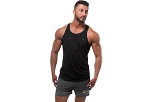 Jed North Men's Quick Dry Microfiber Bodybuilding Stringer Tank Top Y-Back Racerback