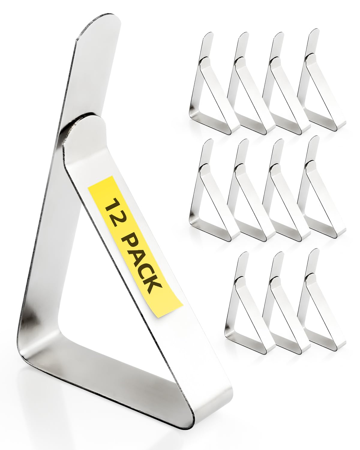 Photo 1 of 12 Pack Tablecloth Clips - Heavy Duty Picnic Table Clips, Stainless Steel Table Cloth Cover Clamps, Table Cloth Holders Ideal for Restaurant Picnics