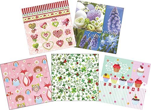 Djanti decoupage paper napkins color &amp; pattern Random 15-sheet set (5 handle each of the three pieces) mind exhilarated CL-NC34