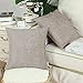 CaliTime Pack of 2 Cozy Throw Pillow Covers Cases for Couch Sofa Home Decoration Solid Dyed Soft Chenille 18 X 18 Inches Light Taupe