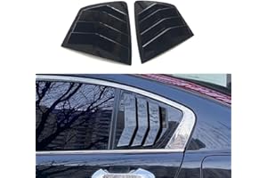 BOYOUS 2PCS ABS Material Compatible For 8th Honda Accord 2008-2012 Car Auto Exterior Sport Style Side Air Vent Scoop Cover Accessories Rear Side Window Louvers (Bright Black)