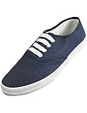 Easy USA - Womens Canvas Lace Up Shoe with Padded