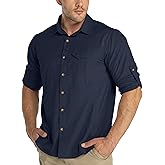 33,000ft Men's Long Sleeve Hiking Shirts Lightweight Quick Dry Sun Protection UV UPF 50 Fishing Shirt Outdoor Safari Travel