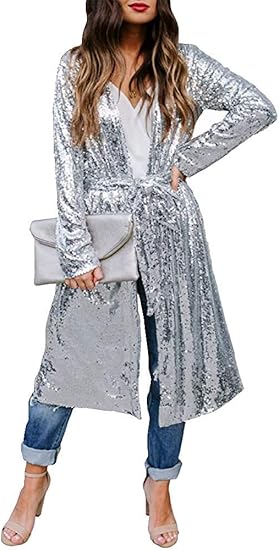 sequin duster cardigan