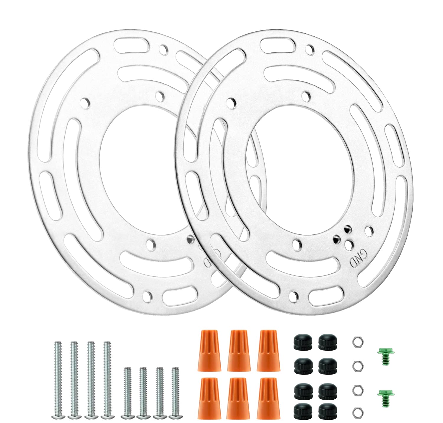 Photo 1 of 2 Pack Universal Light Fixture Mounting Bracket, 4 Inches Diameter Steel Round Universal Light Crossbar with Screws and Nuts, Mounting Bracket for Mount Wall Light, Close to Ceiling Light