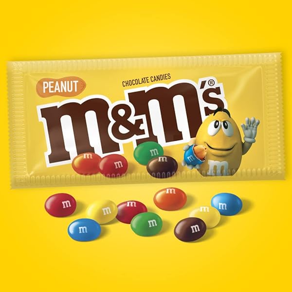 M&M’S PEANUT MILK CHOCOLATE CANDY, FULL SIZE, 1.74 OZ POUCH