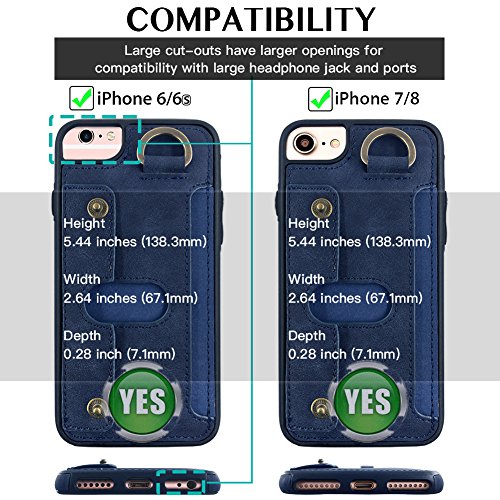 image for iPhone 7 Cases,iPhone 8 Case,Detachable Back Zipper Wallet Case,[Cards