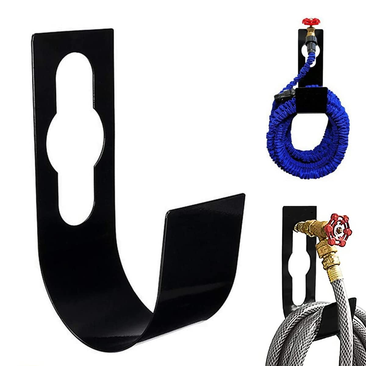 NC Hose Holder Rack Steel Hook Garden Hose Hanger Wall Mount Hose Pipe Holder Watering Hose Holder Durable Wall Mount Hose Holder Metal Expandable Hosepipe Hook Wall Mounted Tidy Holder