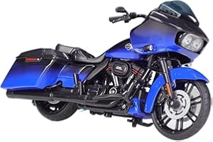 SHENGANG Motorcycle Model Diecast Collection Kids Toy Gift Harley Davidson 2018 CVO Road Glide 1:18 Alloy Motorcycle Model (Color : Blue)