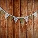 INFEI Flower White Lace & Burlap Fabric Flags Bunting Banner Garlands for Wedding, Birthday Party, Outdoor & Home Decoration