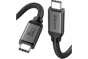 Silkland USB 4 Cable 6.6FT for Thunderbolt 5 Cable 80Gbps, up to 120Gbps Bandwidth for Dual 8K, 240W PD 3.1 Charging, Braided