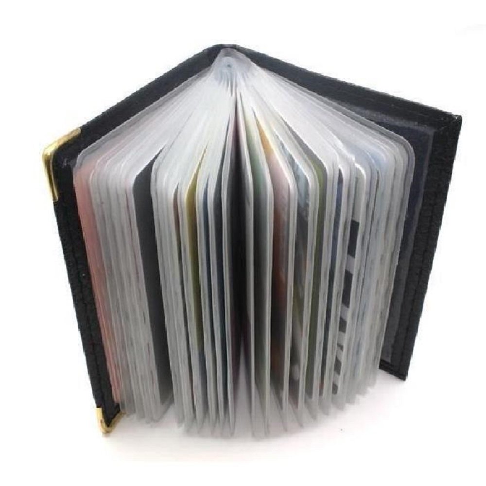 Porte cartes Femme/Homme Noir 20 Emplacements en Cuir - ICEPAK (NOIR)