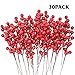TERUNPU 30 Pack Red Berries Christmas Red Berry Stems for Christmas Tree Ornaments, Crafts, Holiday and Home Decor