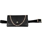 Women Mini Chain Fanny Pack Waist Bag with Belt Cellphone Pouch Purse for Travel Workout Running Hiking