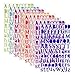 Sunmns Colorful Shiny Letter Gift Alphabet Sticker Self Adhesive Letters, 8 Sheets