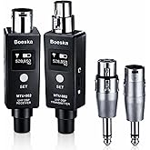 Wireless Transmitter And Receiver For Dynamic Microphones And Music Sources, UHF Wireless XLR Adapter System, 48k Frequency Signal Transmission,USB Recharge Capable, 100 Feet Range