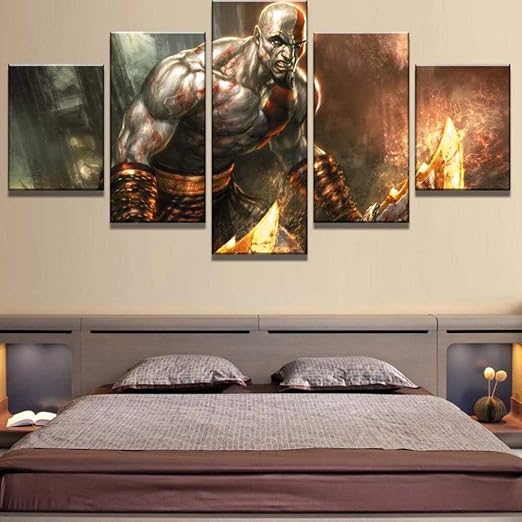 Shentop Imagenes Enmarcadas 5 Piezas Hd Print Great God Of War