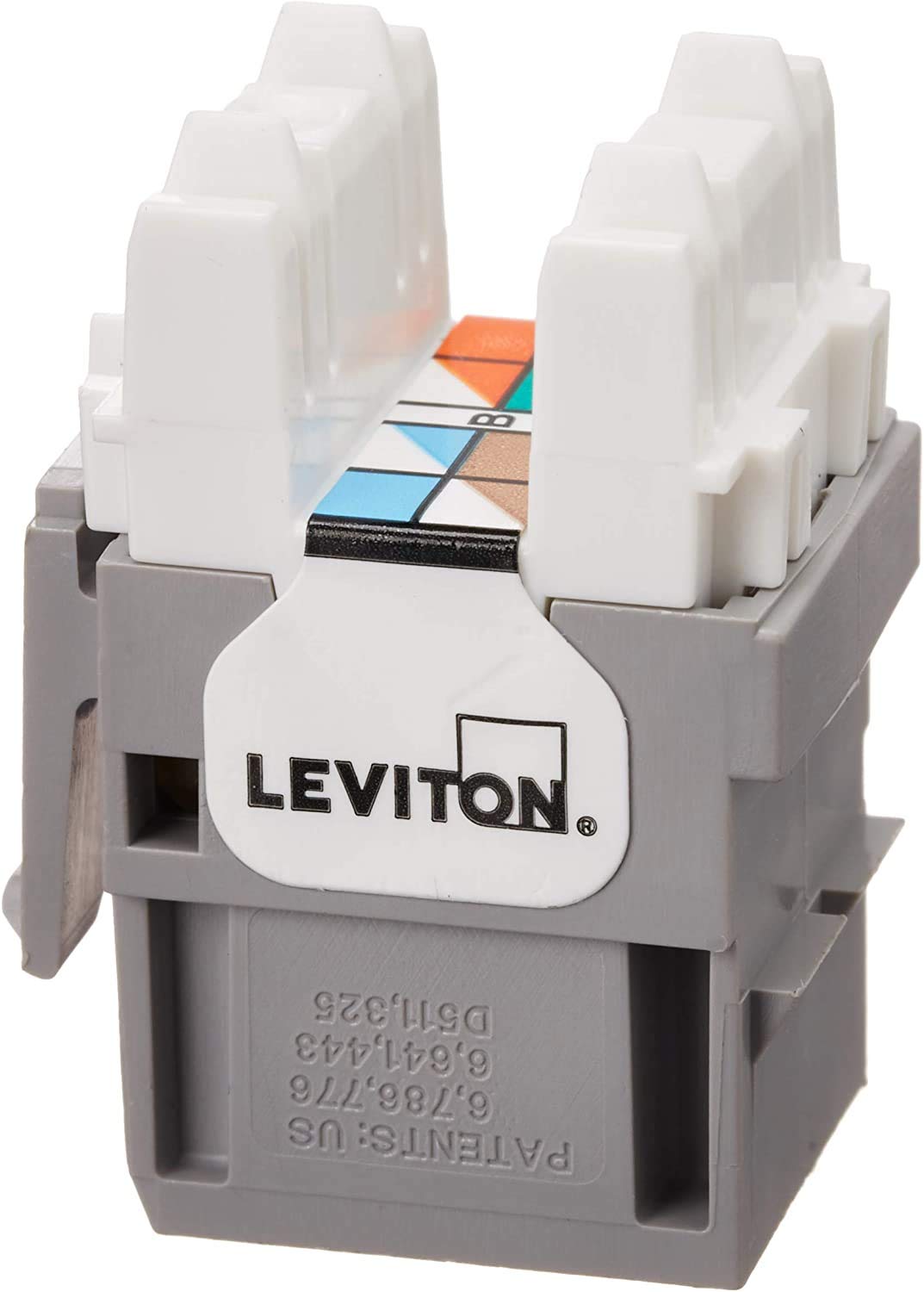 Leviton 61110-BG6 Extreme Quick Port Connector, Grey, 25-Pack, Gray — image 1