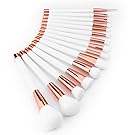 Summifit 15 Pcs Professional Makeup Brushes Set Powder Foundation Contour Blending Eyeshadow Eyeliner Bronzer Lip Brush Kit (White Rose Gold)