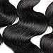 Rechoo Virgin Double Weft Hair Bundles Deal 6A Grade Mixed Length Brazilian Virgin Remy Human Hair Extension Weave 3 Bundles 300g - Natural Black,Body Wave (10