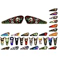 Motorcycle Gas Tank Decals/Sets - for Harley Davidson Sportster Honda Shadow Suzuki Kawasaki Indian Yamaha (V-Twin Skull & Roses - Red - 2pc Side Tank Decals)