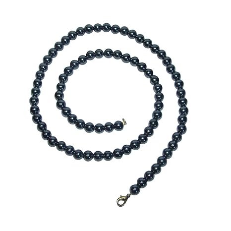 Hämatit Kette, Kugelkette 4/45 mit goldfarbenen Karabinerverschluss.(3112)