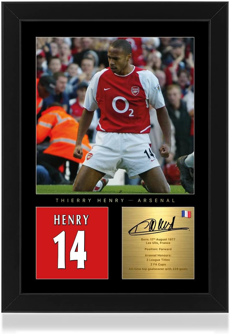 Win FC Thierry Henry A4 Framed Photo Display with Digital Signature