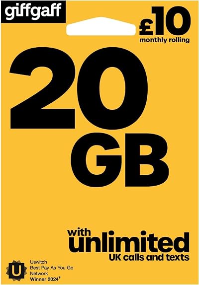 Giffgaff 4G Trio SIM Card £5 Credit Adapter Included All Phones