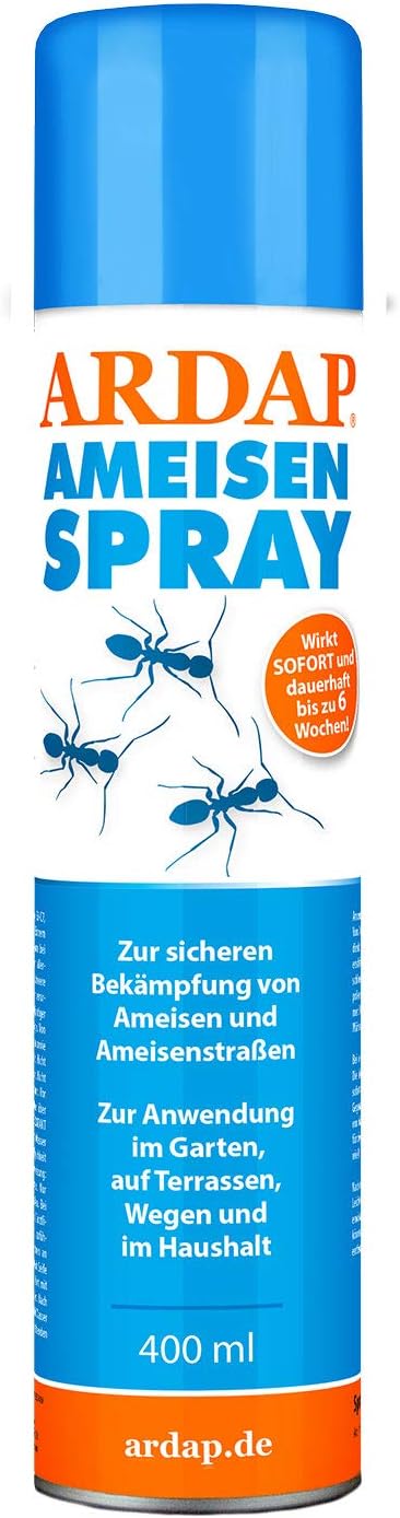 ARDAP Ameisenspray 400ml - Fraß- & Kontaktinsektizid mit Sofort- & Langzeitwirkung zur Bekämpfung von Ameisen, Ameisenstraßen & weiteren Schädlingen