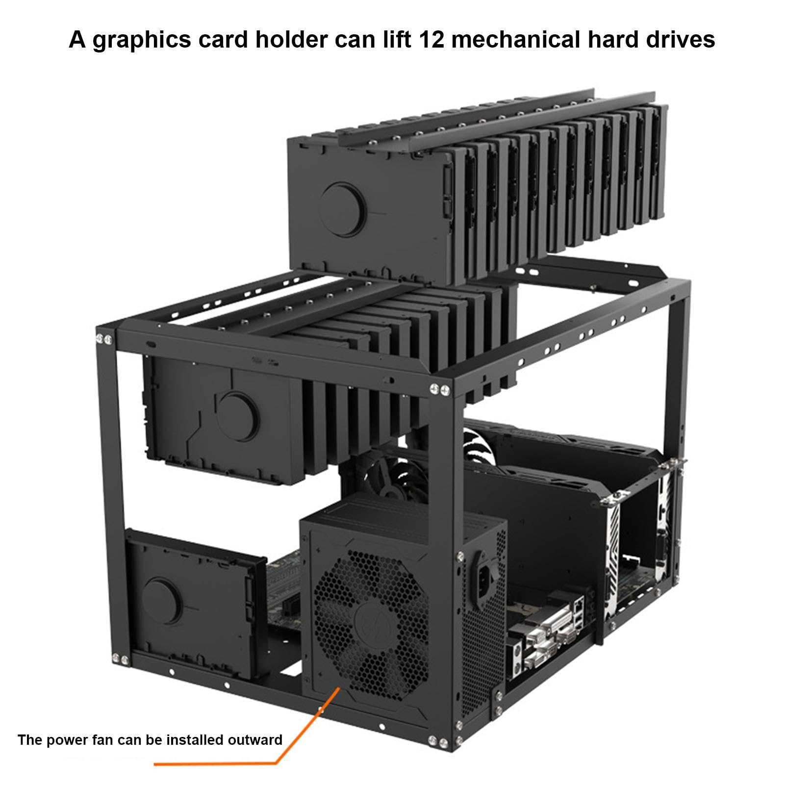 Mua Mining Rig Frame, Open Stackable Hard Dry Black Supports 24 ...