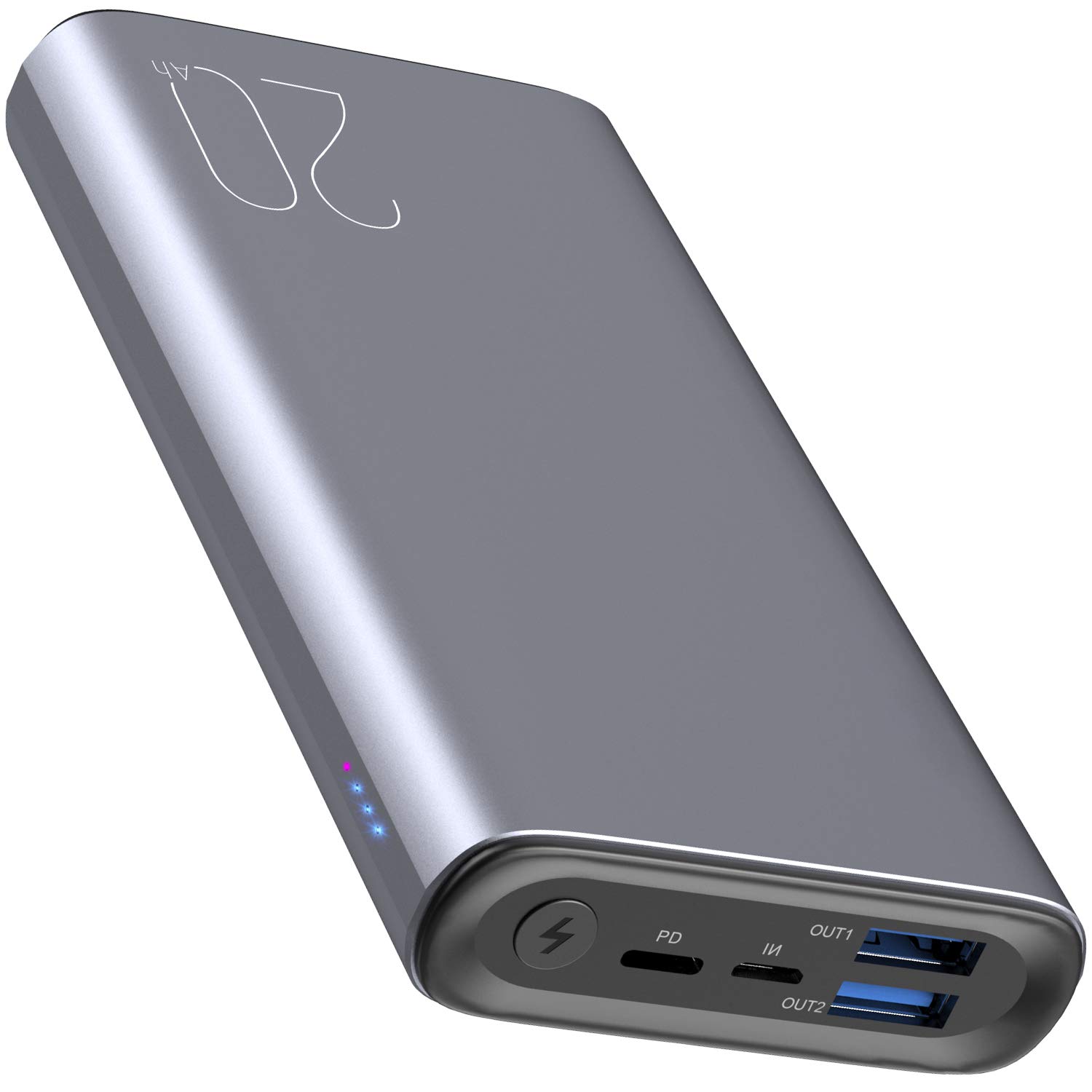 TOZO PB1 PD Portable Charger 20000mAh Capacity Fast Charging Power Bank 18W High Charging Speed External Battery Pack with USB-C Input/Output Compatible for iPhone,Samsung,Gray