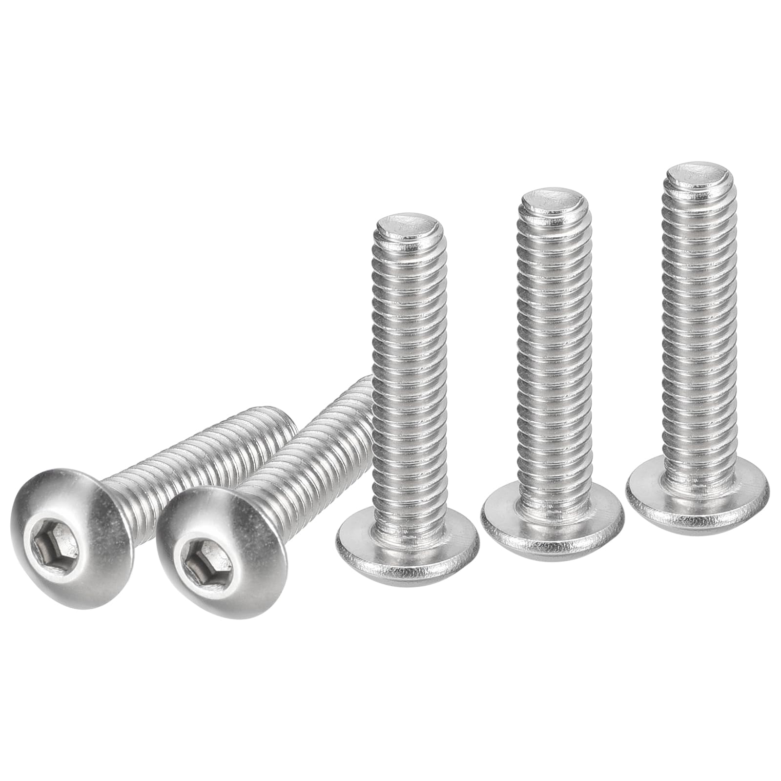 DTGN #8-32x3/4" Button Head Socket Cap Screws - 50Pack - Good for Machine - 304 Stainless Steel 18/8 - Hex Drive Full Thread UNC Fasteners — image 1