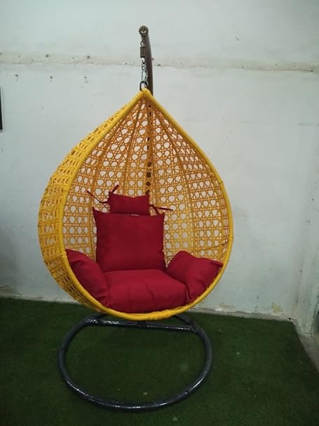 Wicker HUB GC412 Outdoor Swing with Stand Yellow