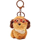Dexprosy Plush Dog with Glasses Keychain – Funny Animal Keyring Charm for Women | Car Key Handbag Backpack Decor Gift