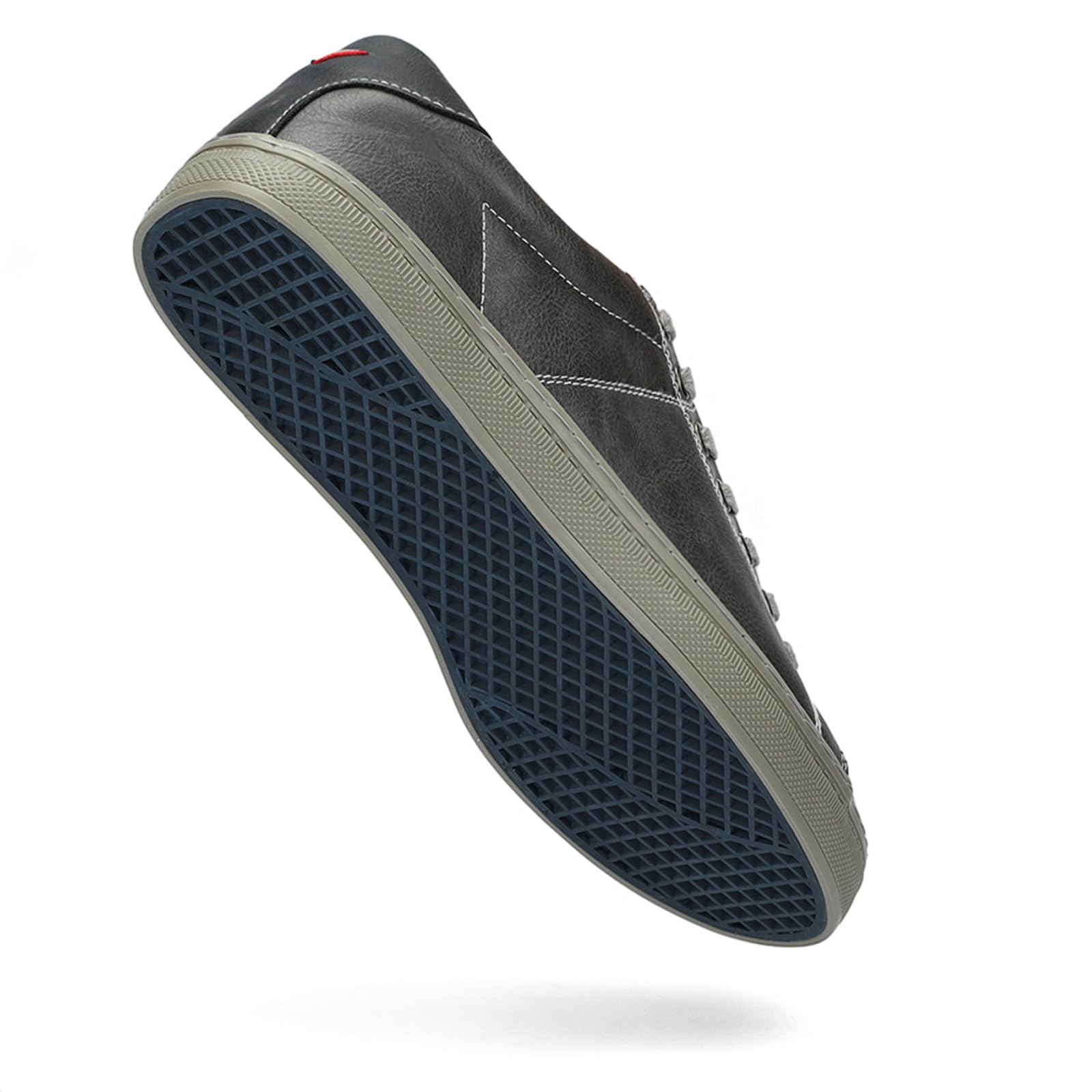 Men's Fashion Sneakers PU Leather Stylish Casual Dress Shoes for Men Gray Size US 9.5