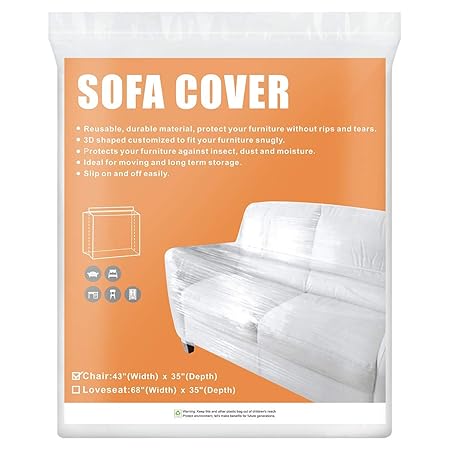 Material Handling 1 Plastic Furniture Cover For 4 Seater Sofa