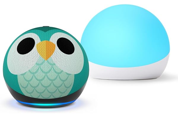 Amazon Echo Dot Kids (newest model) - Owl, with Echo Glow, Smart speaker and night light for kids, Designed for Alexa+
