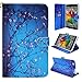 LG G PAD X 8.0 case, Customerfirst Wallet PU Leather Case Pouch ID Credit Card Cover Flip Folio Book Style For LG G PAD X 8.0 /LG G PAD X8.0 Tablet FREE emoji keychain + stylus (Blossom Blue)