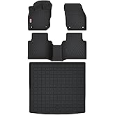 RILLEC Floor Mats Cargo Mats for 2025 2026 Volkswagen Tiguan/VW Tiguan, All Weather Protection Accessories Custom Full Set Liner Include 1st & 2nd Row Car Floor Mats TPE Slush Heavy Duty Mat