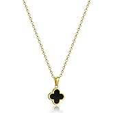 TICVRSS Clover Necklace for Women 18K Gold Plated Four Leaf Clover Pendant Necklaces Lucky Jewelry Gifts for Women