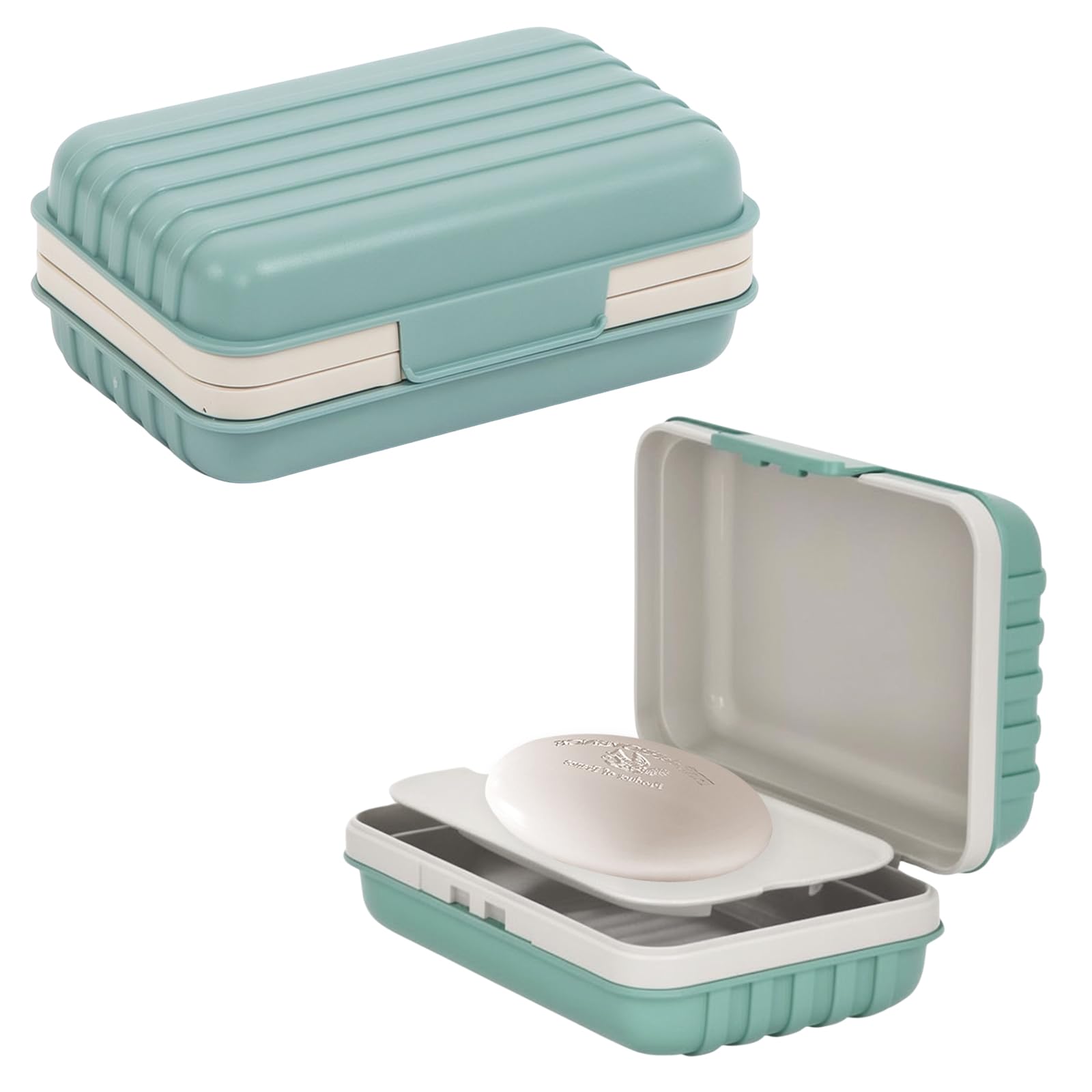 Volumoon Portable Soap Dish, 2 Pack Soap Dish Travel with Lid, Sturdy and Durable Plastic Soap Box Organizer for Home, Bathroom, Hiking, Travel, Camping