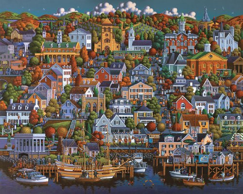 Dowdle Folk Art Plymouth Jigsaw Puzzle (1000 Piece)