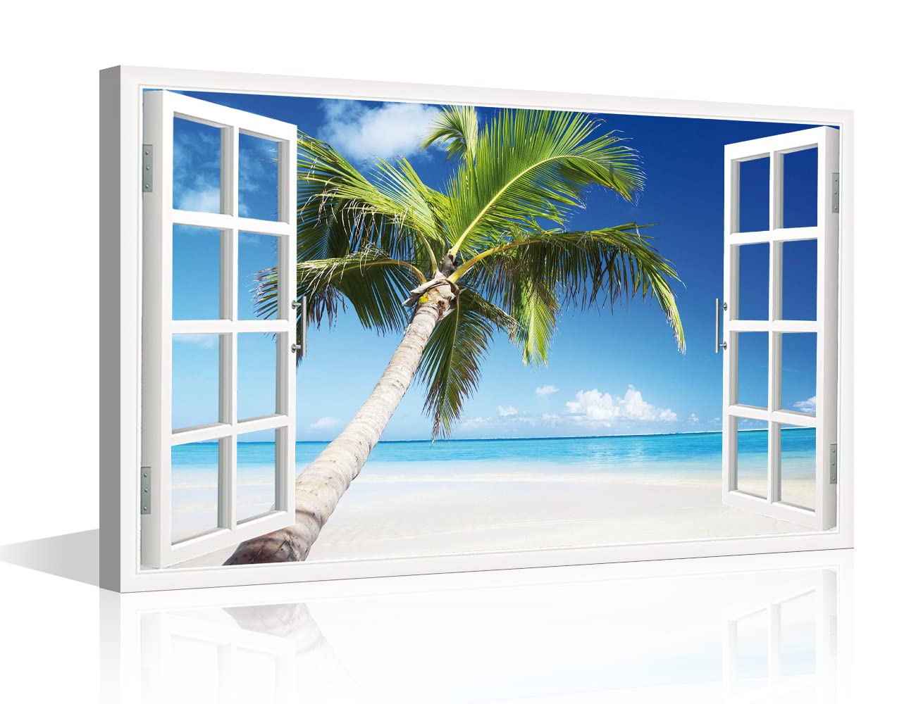 Wall Art Tropical Beach Pictures Prints on Canvas Wilderness Nature Photography Painting Canvas Wall Art Modern Home Decorations for Living Room Wall Decor Gallery Wrap Ready to Hang (24"W x 16"H) — image 1