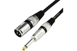 Disino Unbalanced 1/4 TS Mono to XLR Male Cable Gold Plated 6.35mm Plug to Male XLR Microphone Cable Interconnect Cable - 10 Feet