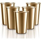 HAMIZHONGTAI 5 Pack 16 oz Stainless Steel Pint Cups,Stainless Steel Cup,Pint Cup Tumbler,water Tumbler,Stackable,Reusable,BPA Free